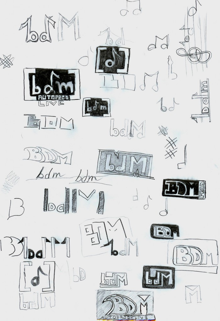esquisses recherches logo BDM Live thomaslombard.com BDM Live